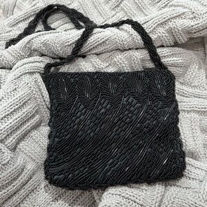 Black VINTAGE Beaded Evening Bag